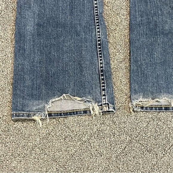 H&M LOGG Bootcut Jeans Womens Size 29 Blue Distressed Stretch Pockets - Picture 10 of 10